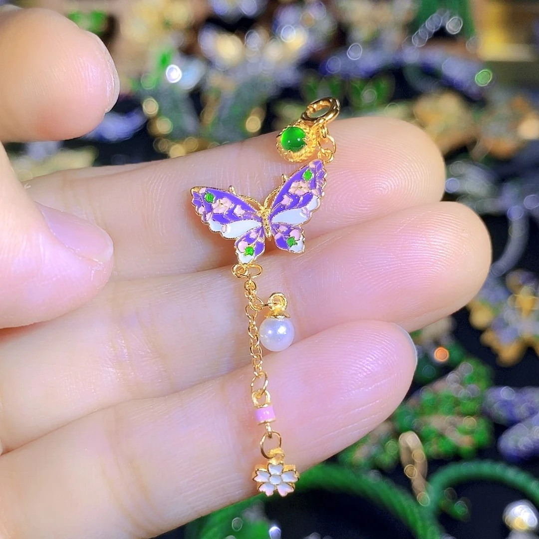 颈饰银S925镶嵌翡翠