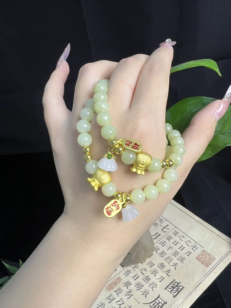 和田玉黄口DIY手串卡8mm   S1830  多样性发一件