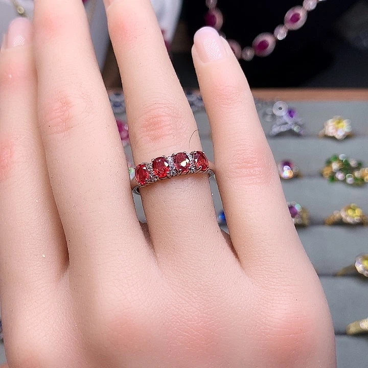 戒指银S925镶嵌蓝宝石