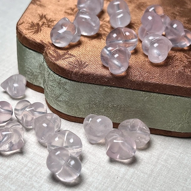 天然粉水屁桃隔珠散珠手链搭配diy项链搭配