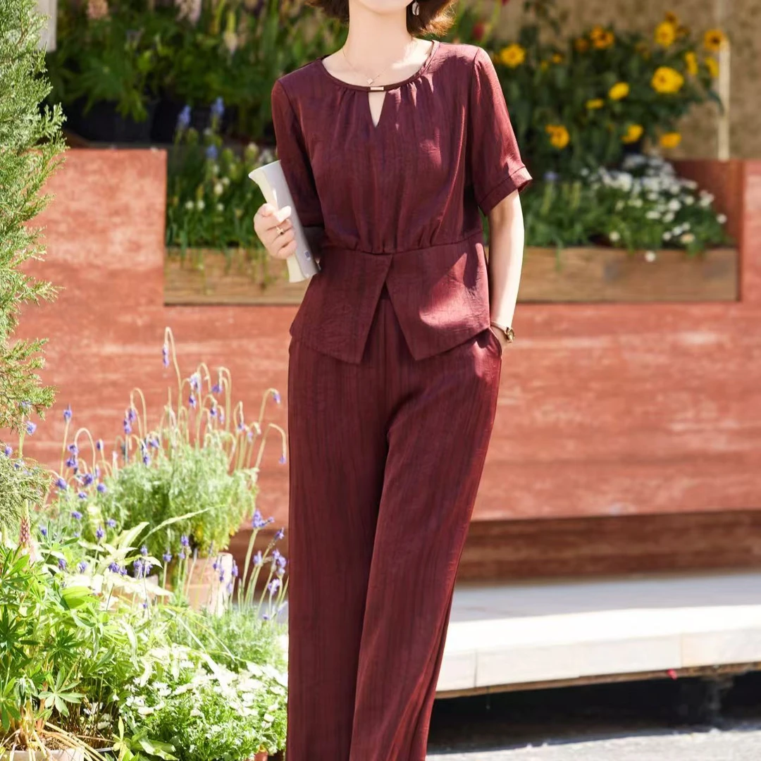 年轻妈妈夏装2025新款时尚中老年女贵夫人喜婆婆结婚礼服夏季套装