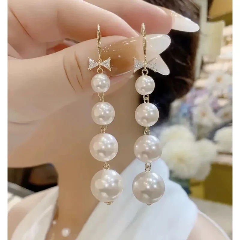 铜合金仿珍珠耳饰 气质时尚轻奢百搭简约韩版耳环