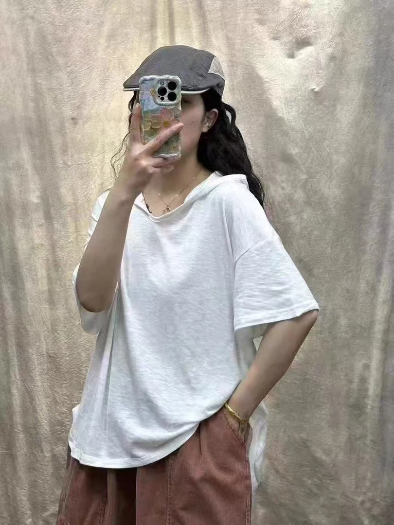 706夏季爆款帽衫百搭休闲短袖T恤