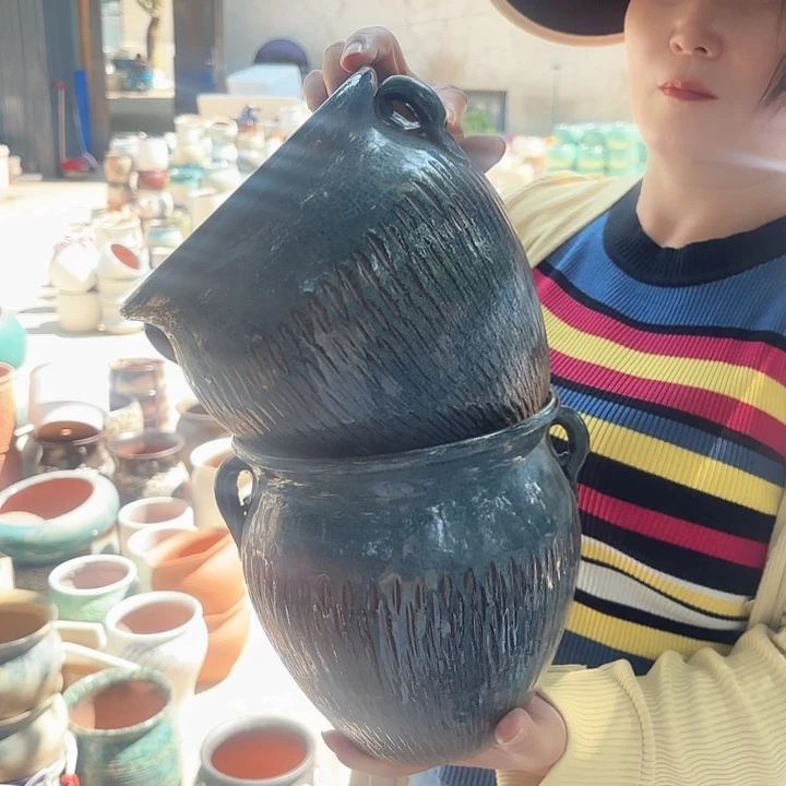 紫砂茶碗双耳福利两个口径18高度19