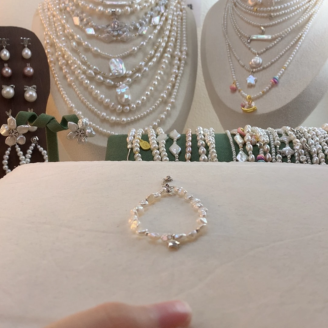 手绳淡水珍珠银S925镶嵌