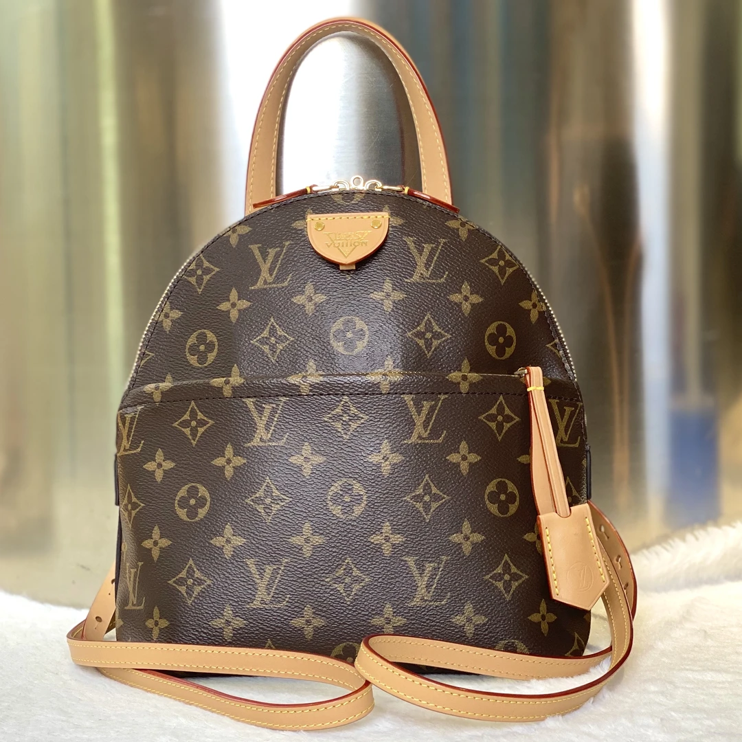 99新 LouisVuitton/路易威登 爱马98新LV老花贝壳双肩包9624