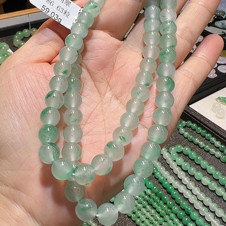 石英质玉未镶嵌颈饰卡8+mm  天然A货 016号