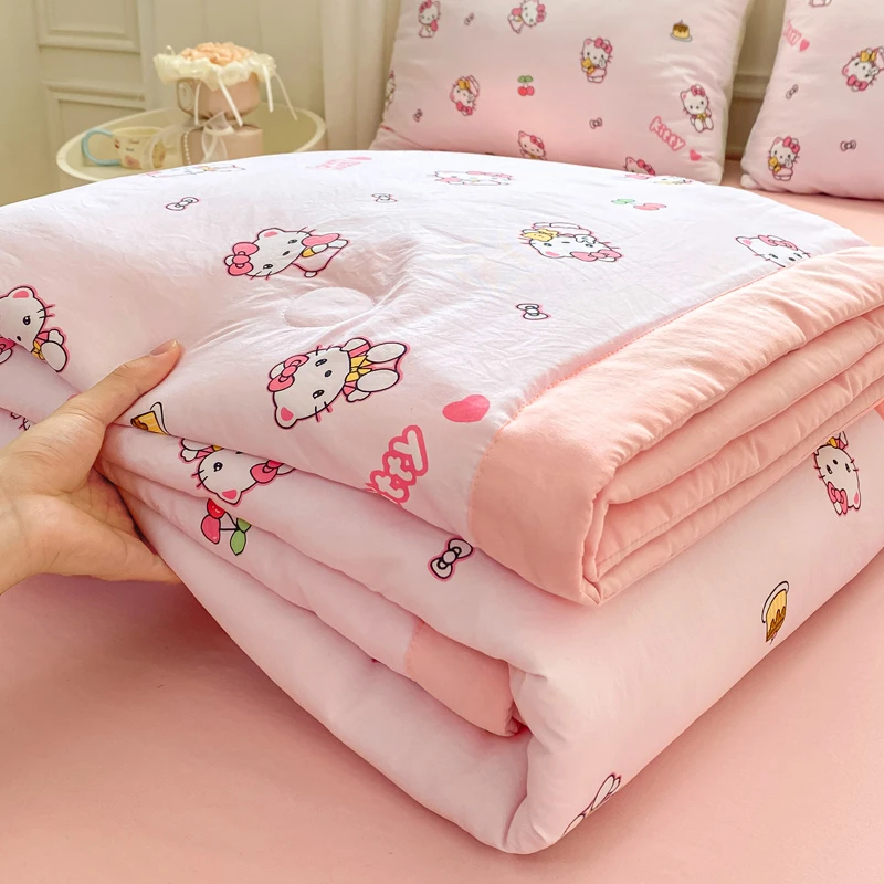 甜美少女心夏凉被单人宿舍空调被儿童夏被薄款非全棉纯棉可机洗