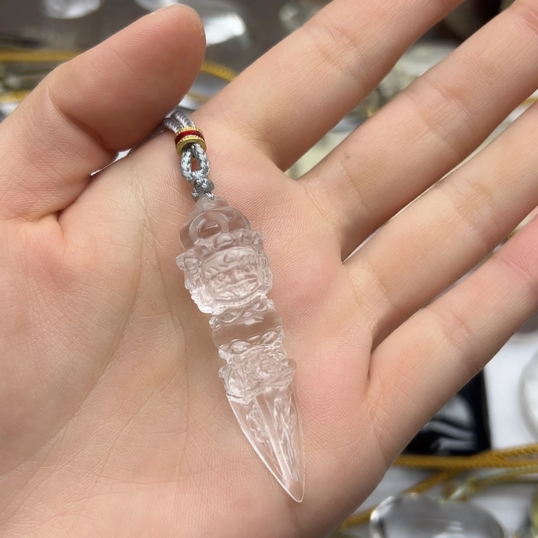 未镶嵌水晶颈饰白水晶金刚杵