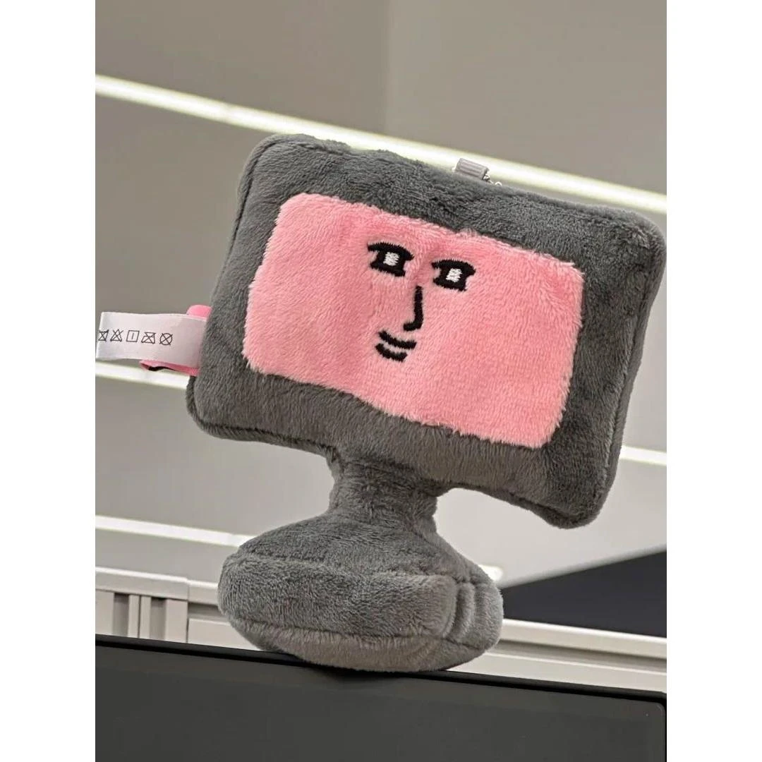 【两幅面孔】粉红兔子玩偶搞怪抽象双面表情包办公室解压工位摆件