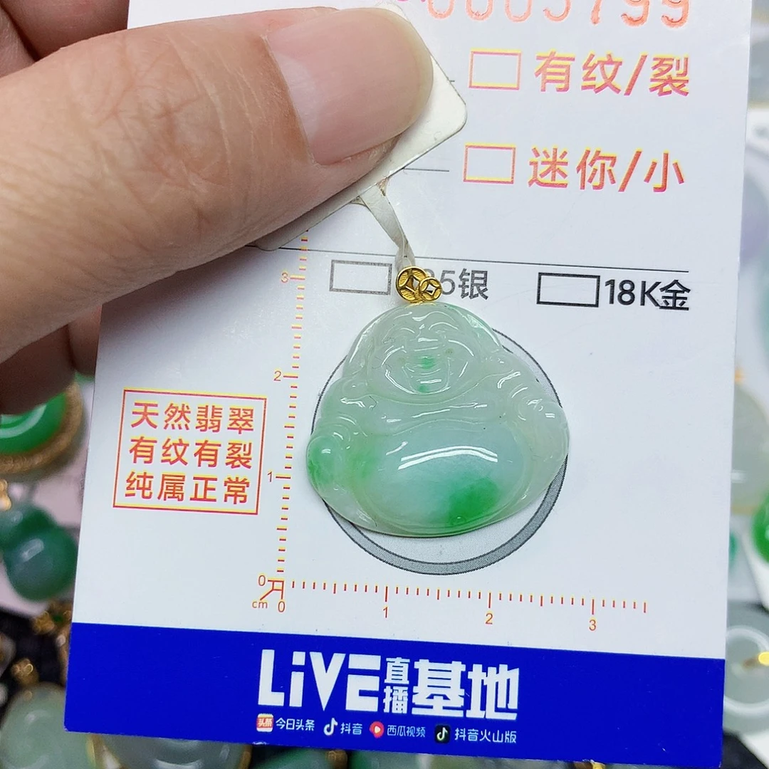 翡翠18K金镶嵌颈饰235678