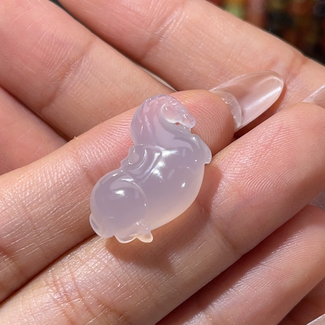 玛瑙/玉髓中洞子唐马21x14.5 x8.8未镶嵌