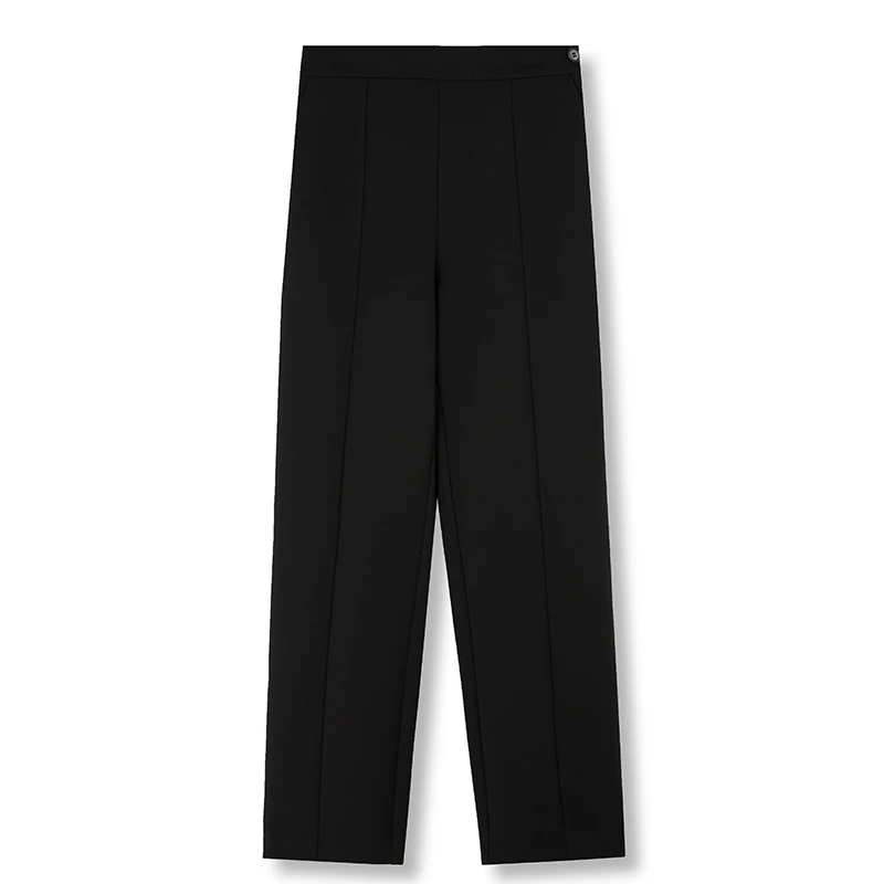 黑色休闲直筒裤PK9232