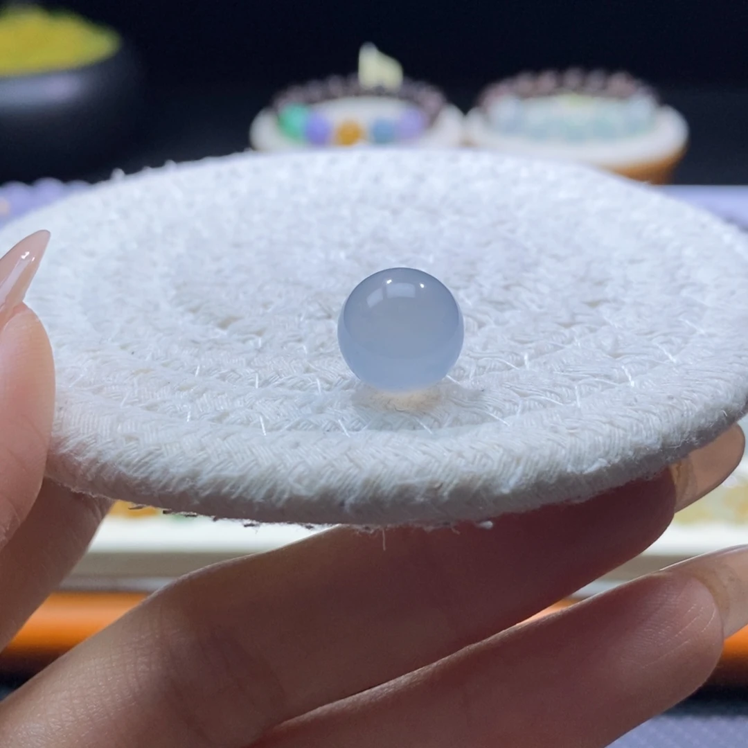 翡翠未镶嵌颈饰翡翠高冰梦幻蓝珠12.35mm