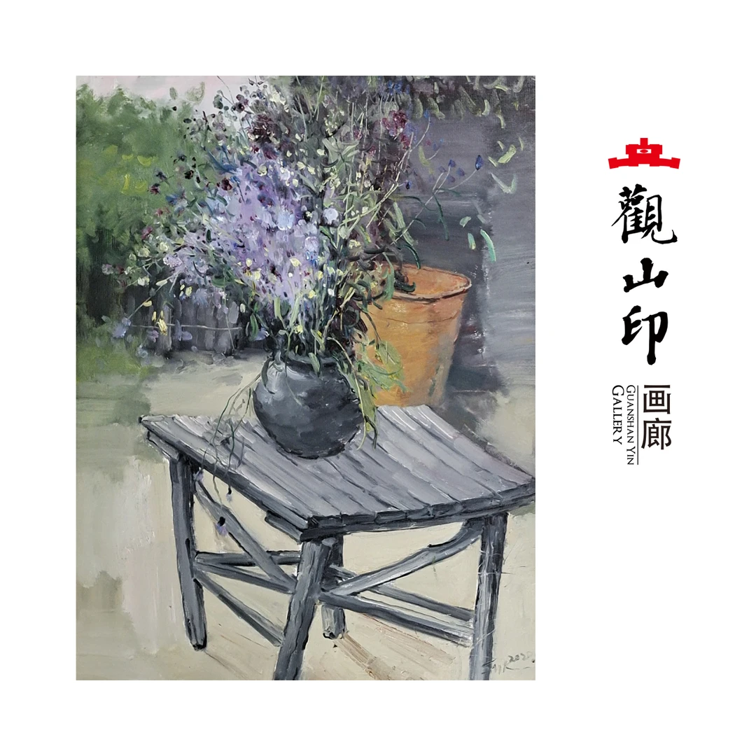 SMK原创手绘60x80cm花卉作品3320