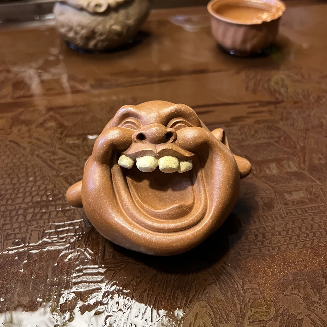 笑口常开 紫砂茶宠 紫砂摆件 子夜 何伟斌作品 纯手工 原矿紫砂
