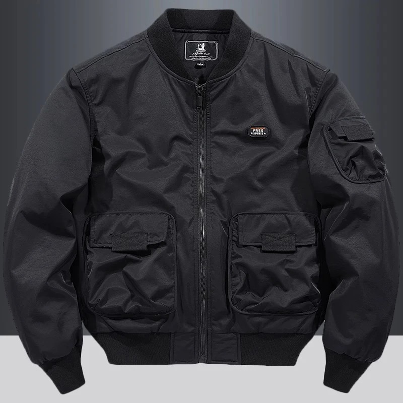 埃卢涅芬春季新款飞行员夹克男机能风工装外套春秋季多口袋男士棒