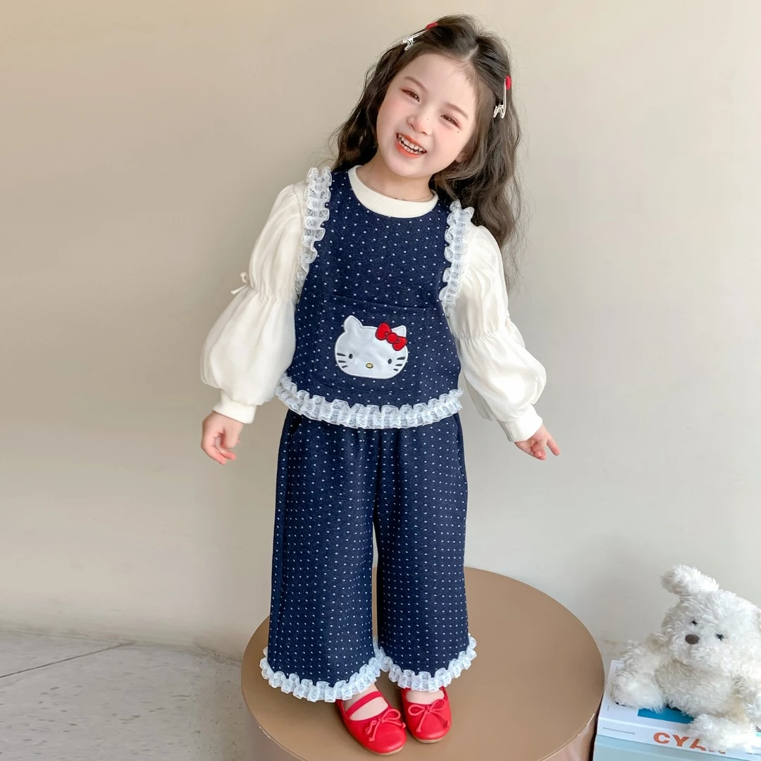 女童牛仔套装2025新款儿童春秋装韩版潮款小童女宝秋季休闲三件套