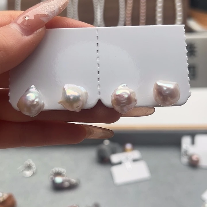 银S925镶嵌耳饰淡水珍珠