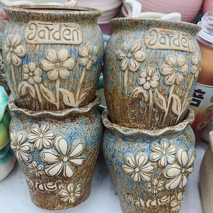 多肉绿植陶瓷花盆9.9包邮，有孔