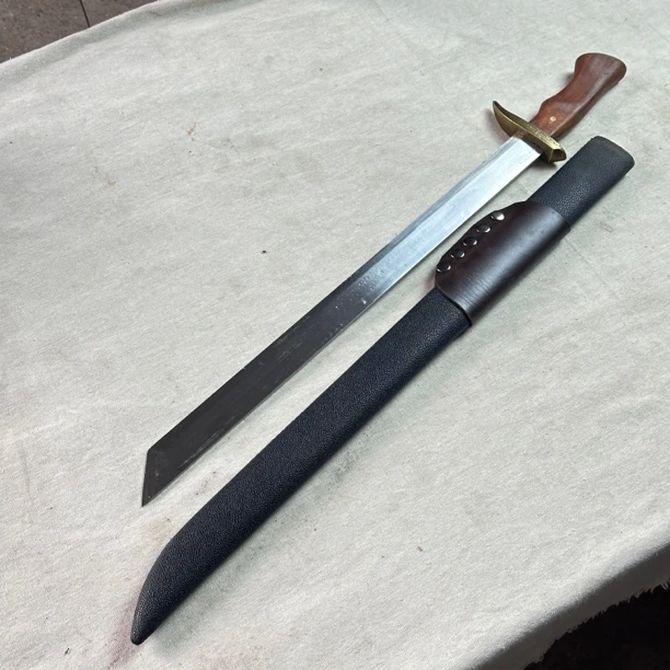 154 龙泉昊天宝剑 唐横刀酸枝木高猛钢实木包皮鞘未开刃
