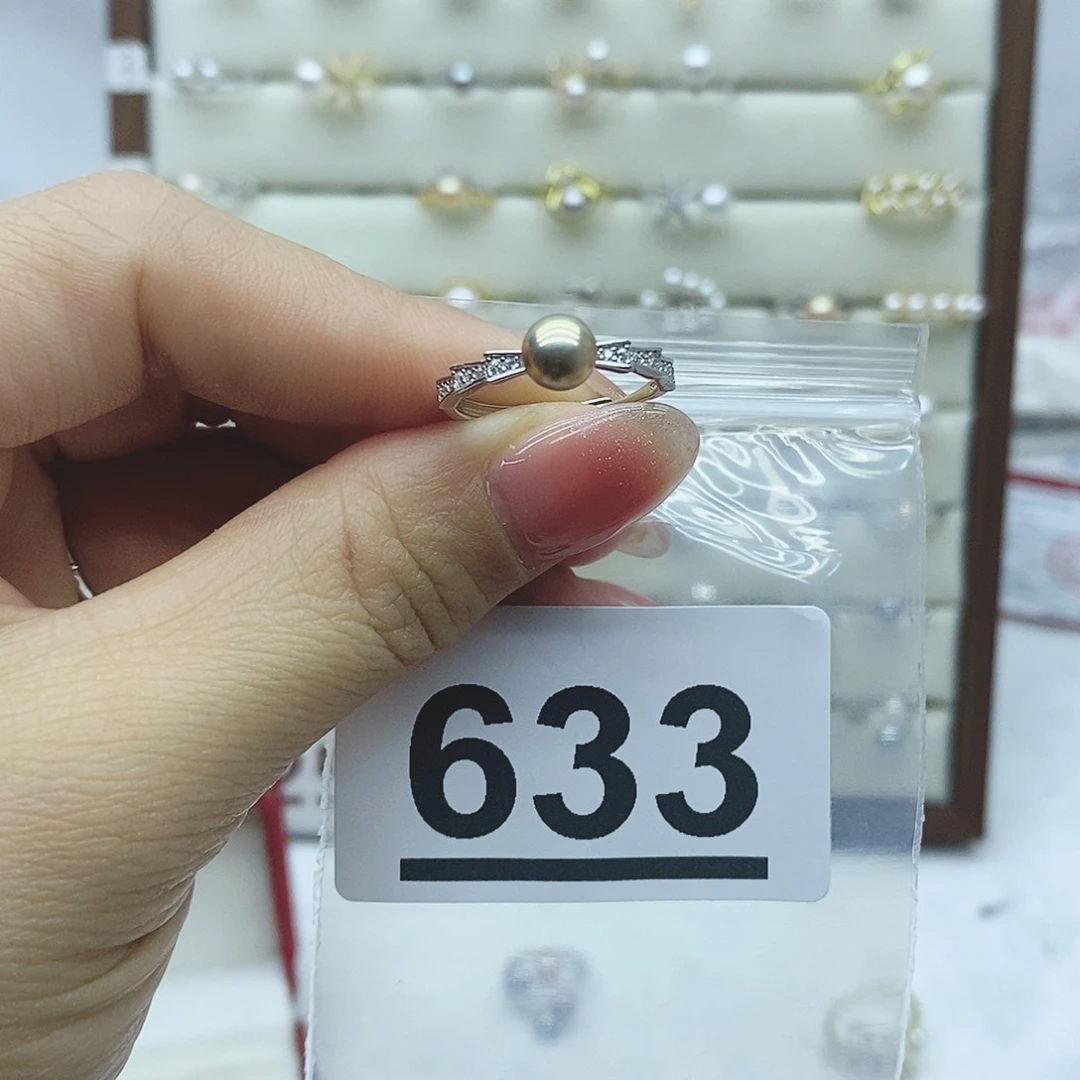 淡水珍珠戒指银S925镶嵌633