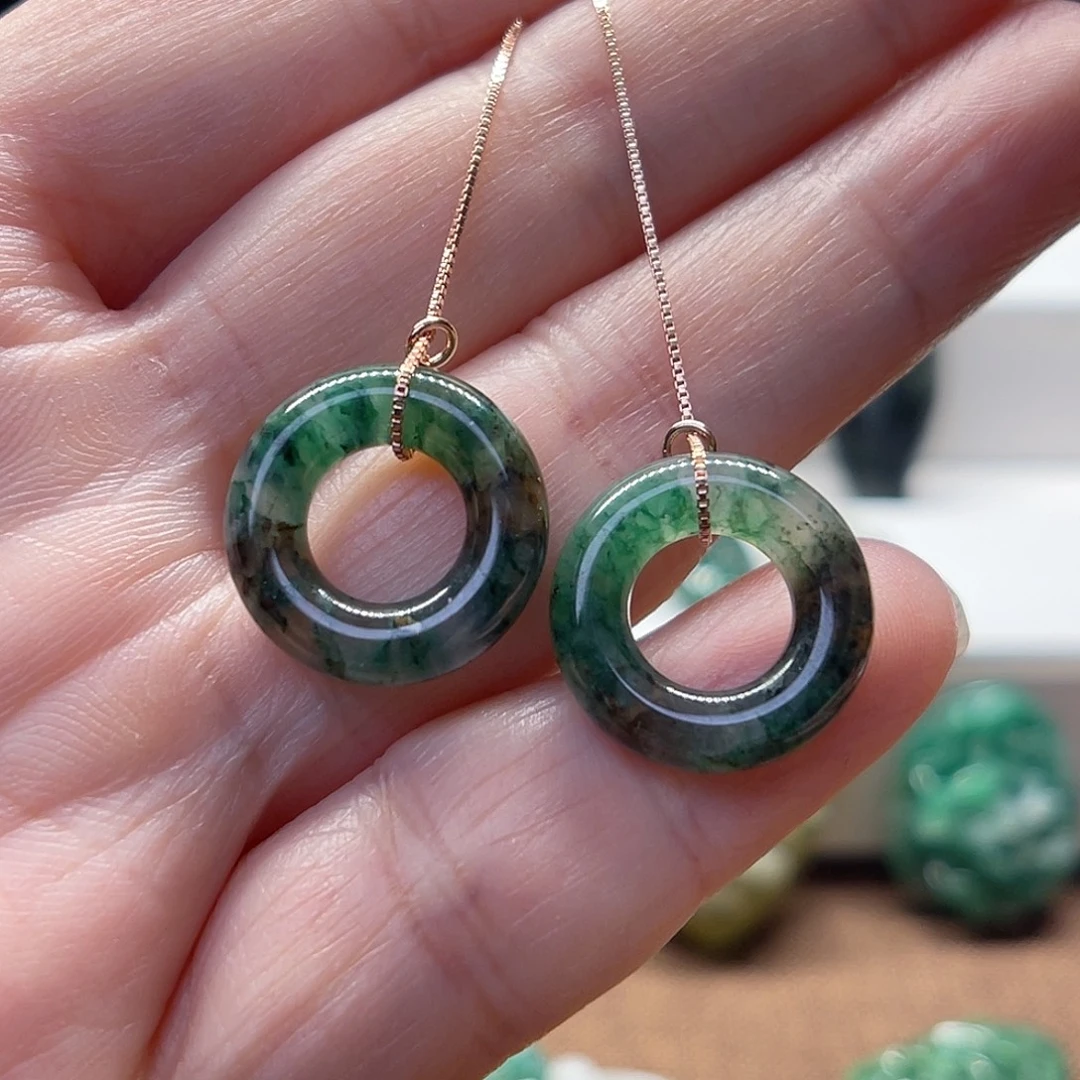 独山玉未镶嵌耳饰