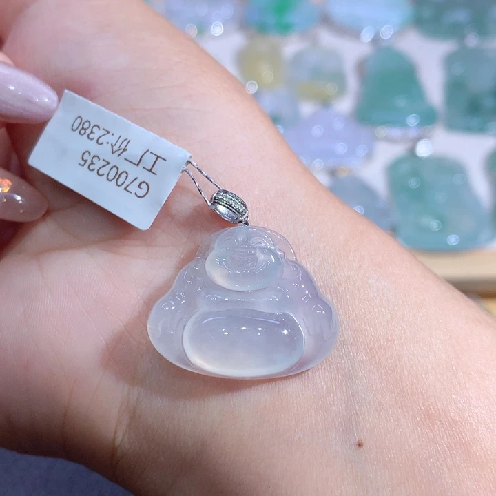 翡翠18K金镶嵌吊坠(不含链)翡翠