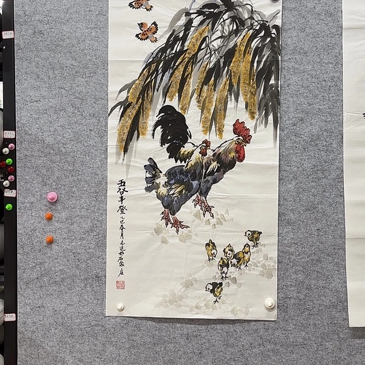 国画花鸟等多种鸟类的栖息