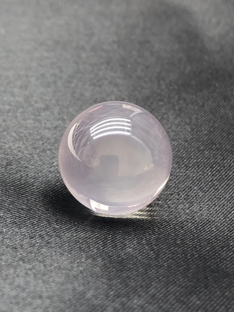 天然粉水晶球打孔不退不换18.2mm