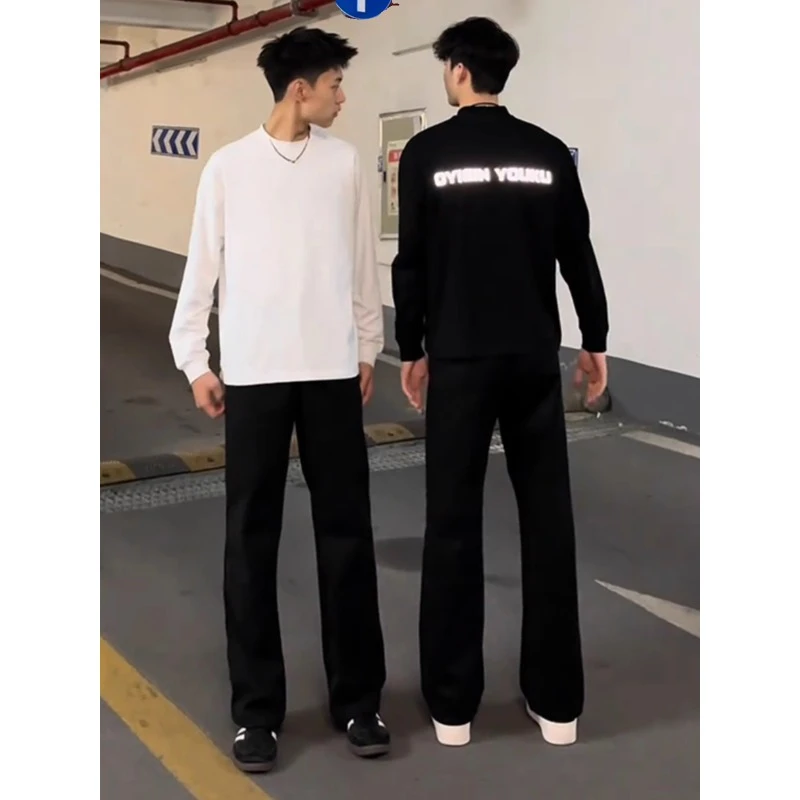 【三本针西裤】黑色西装裤垂坠感高级感弯刀微喇裤子男夏薄款休闲裤