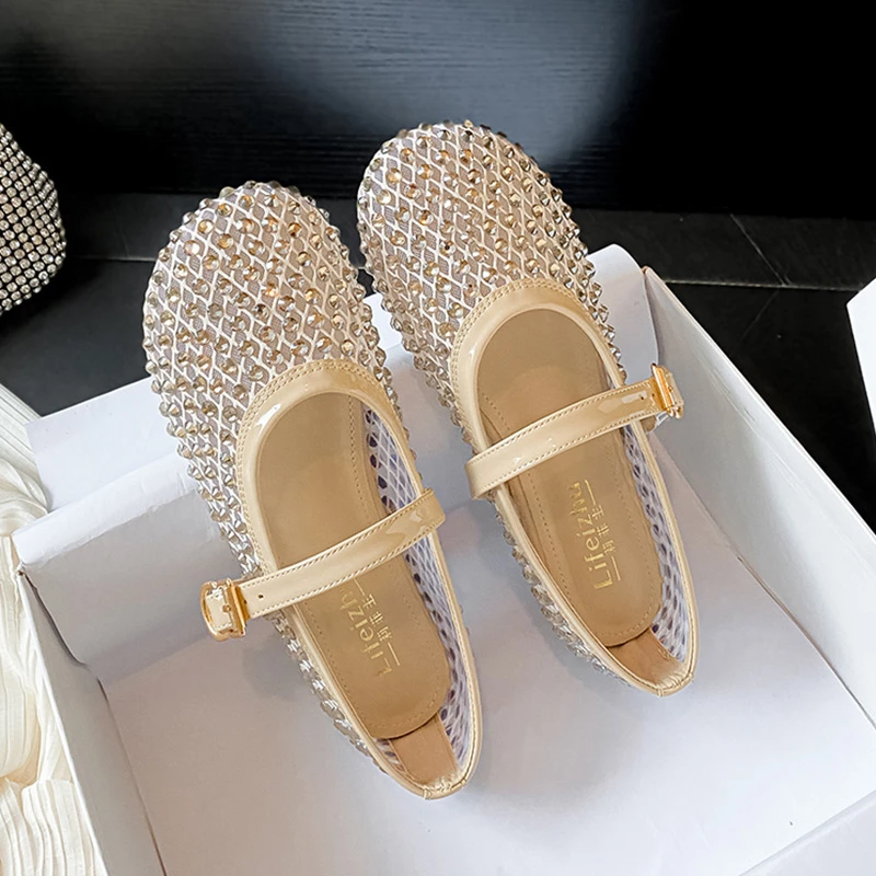 法式玛丽珍平底配裙子春季单鞋女2025夏季新款透气网纱舒适软女鞋