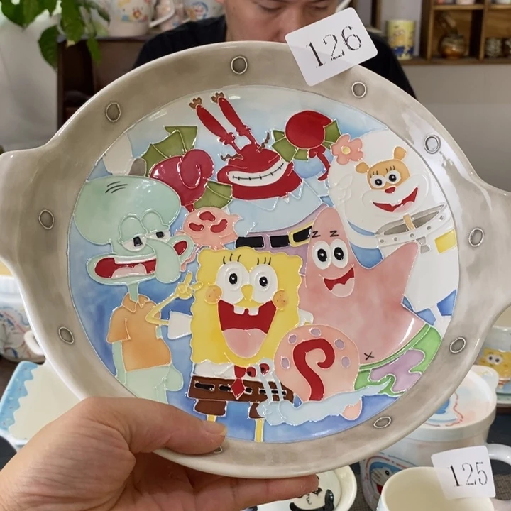 瓷片景德镇釉下彩手绘