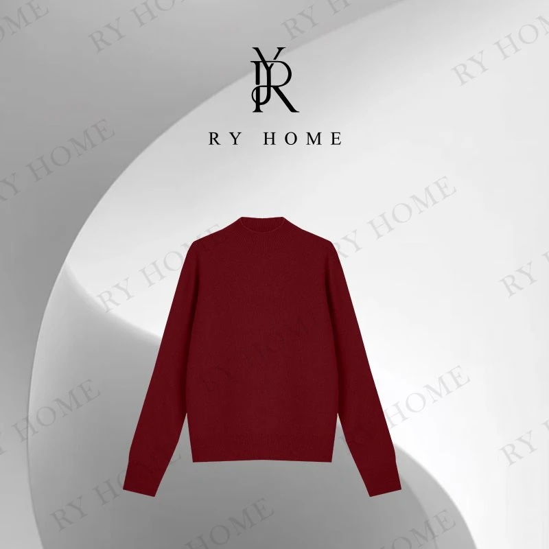 【容雨RYHOME】羊驼毛＋绵羊毛半高领天丝羊绒混纺长袖毛织253M3102