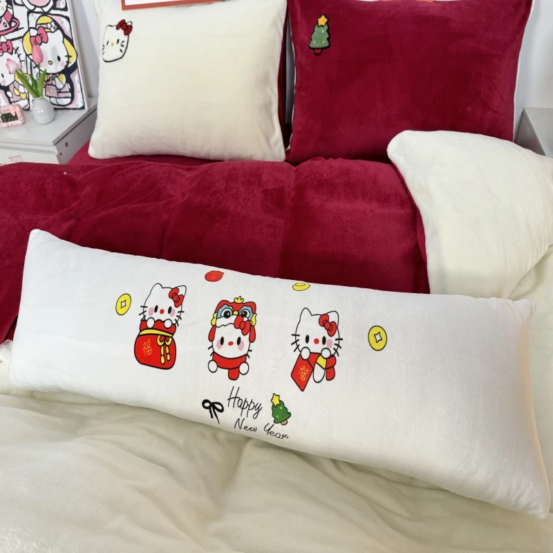 可爱 Kitty长条抱枕女生睡觉专用夹腿侧睡床上靠垫枕头学生宿舍