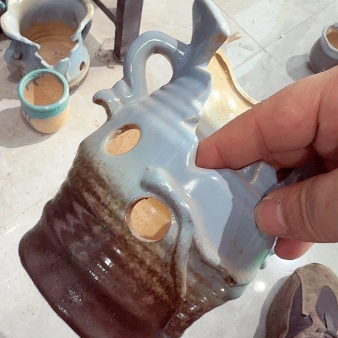 紫砂花盆粗陶盆醋