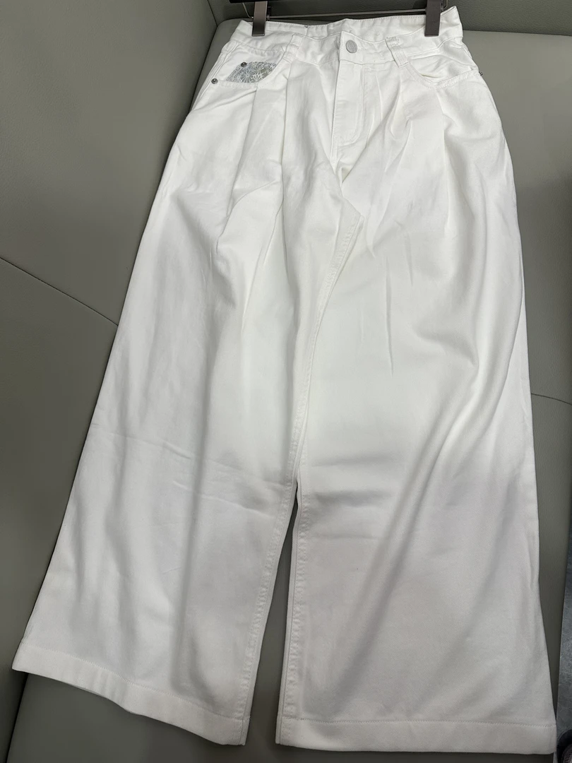 春季女薄款常规高腰阔腿裤牛仔裤中裤夏季时尚休闲裤运动九分裤