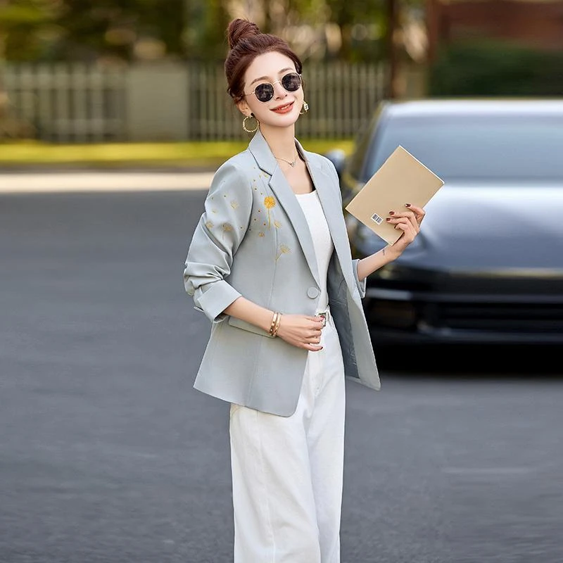 法劳格西装外套女小香风春新款绣花时尚气质名媛高级感女神范高端