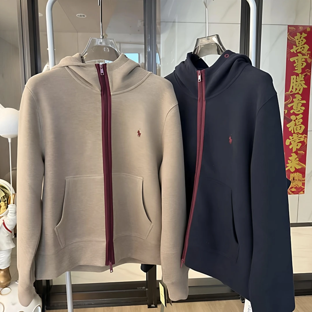 秋季新款潮牌刺绣连帽开衫卫衣男士高档轻奢时尚百搭休闲夹克外套