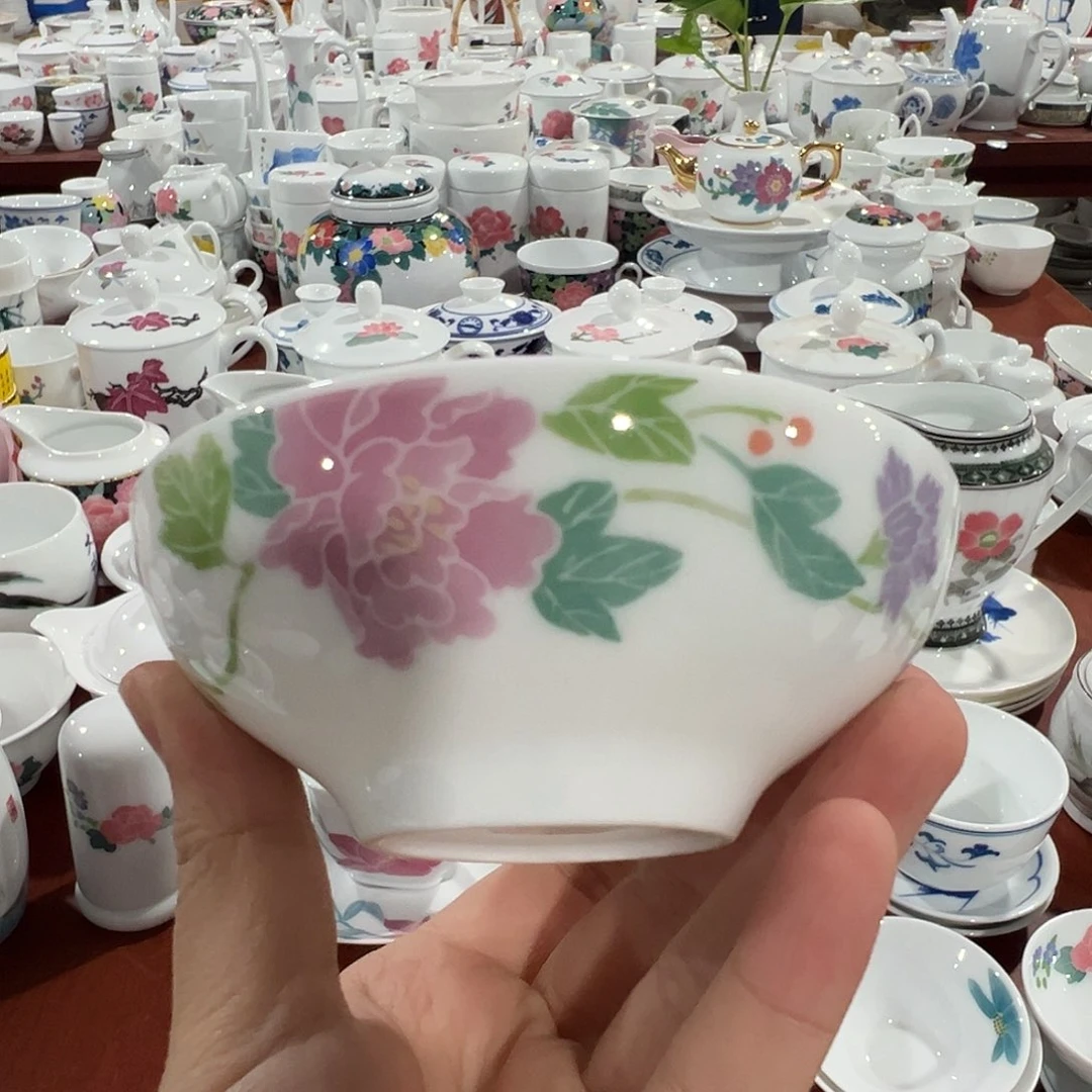 醴陵瓷直播供货基地茶碗10厘米