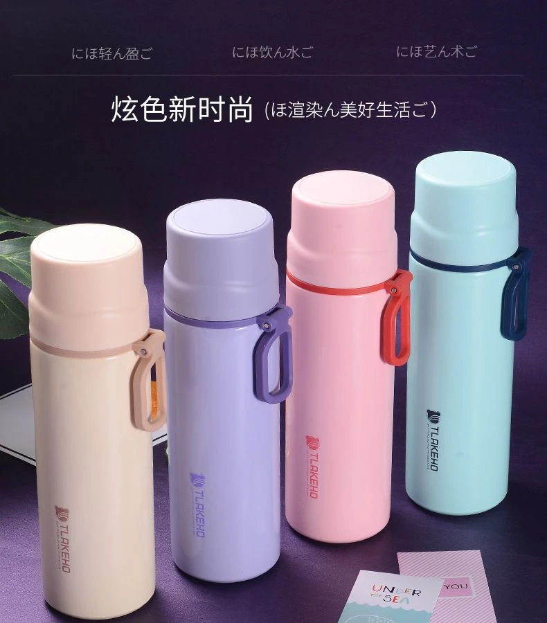 创意可爱女神保温杯500亳升304不锈钢学生便携水杯女士简约大容量