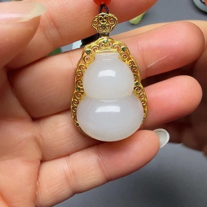 和田玉（白玉）银S925镶嵌颈饰