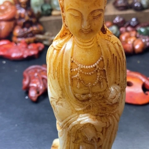 白玉菩提吊坠摆件