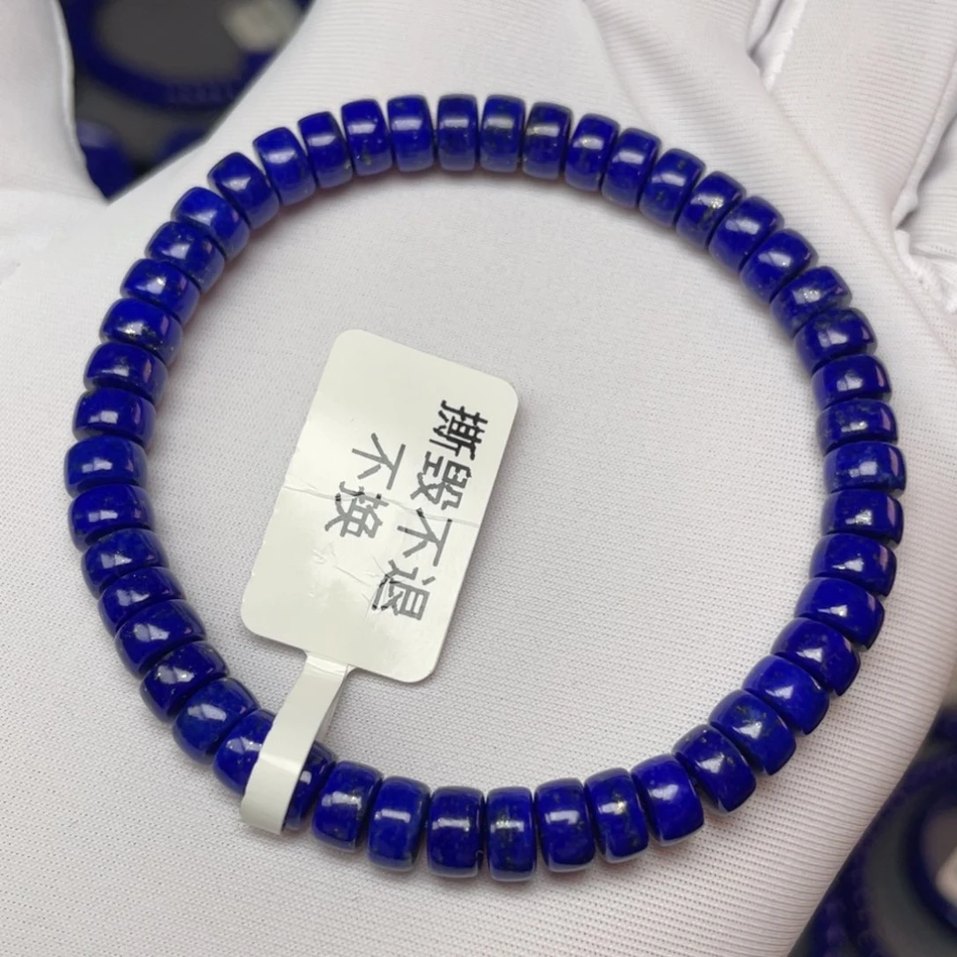 琉***月未镶嵌青金石6×3mm直切药片手串