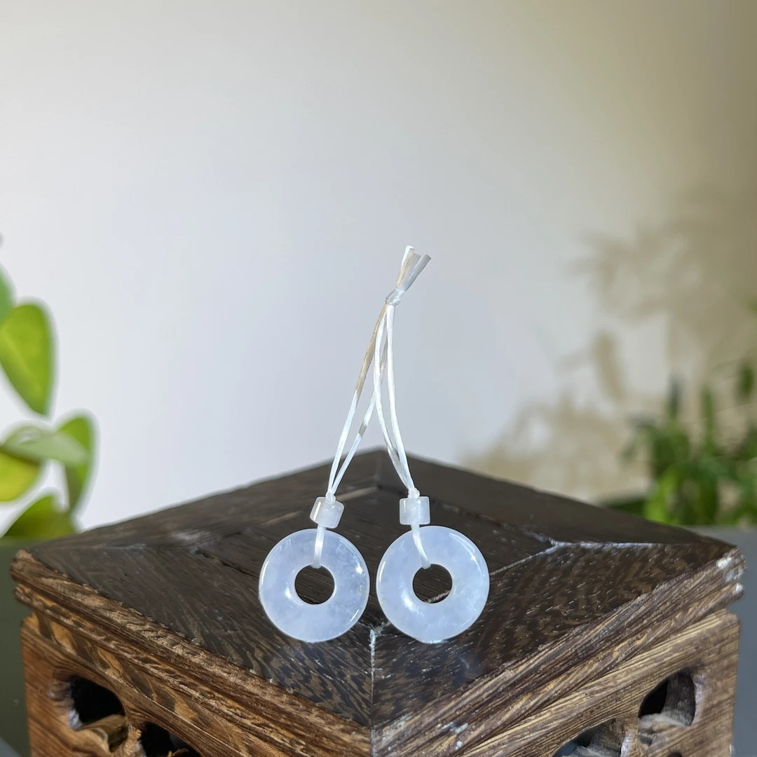 JTB02-04 天然缅甸翡翠A货 甜甜圈一对