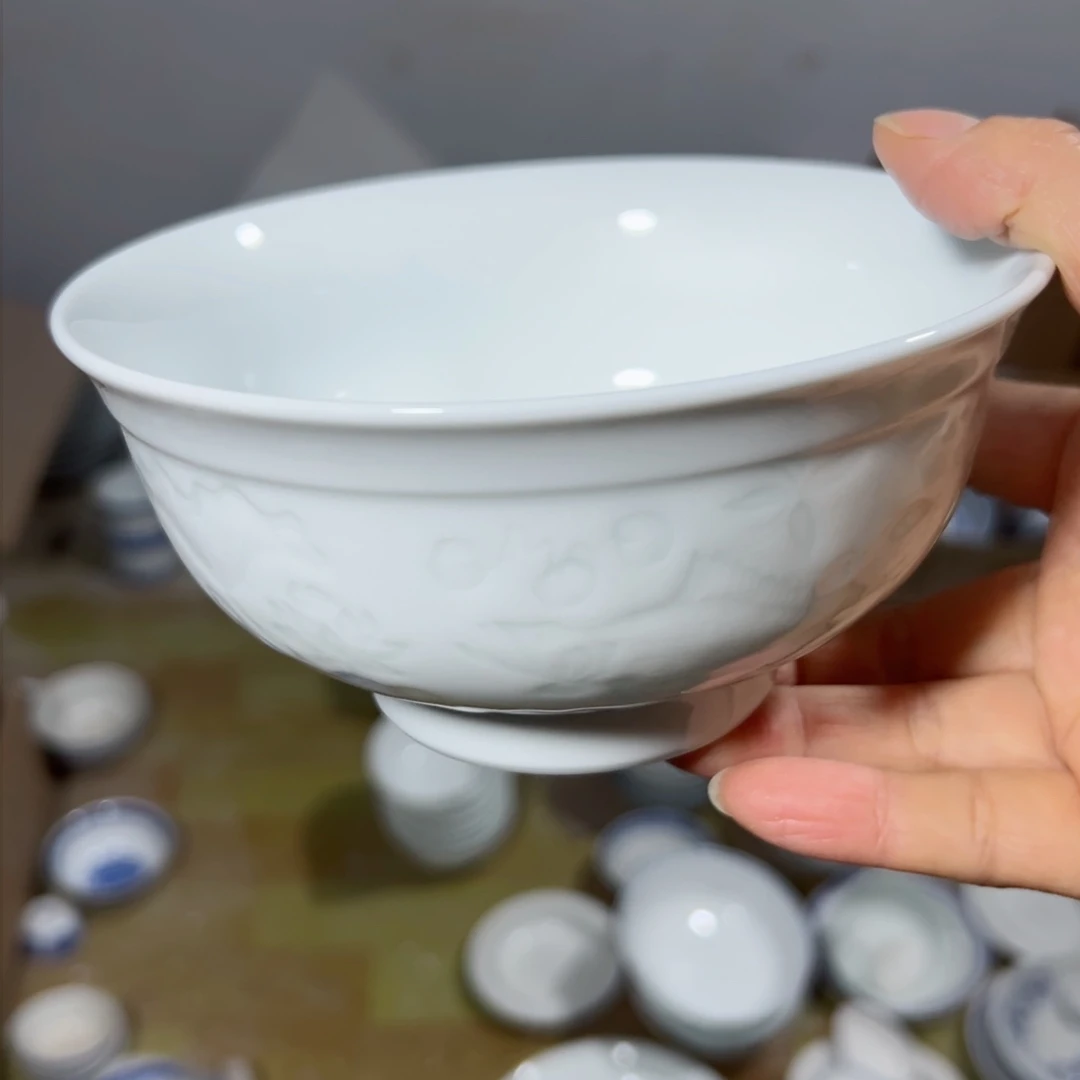 碗纯白5.5寸年年有鱼饭碗