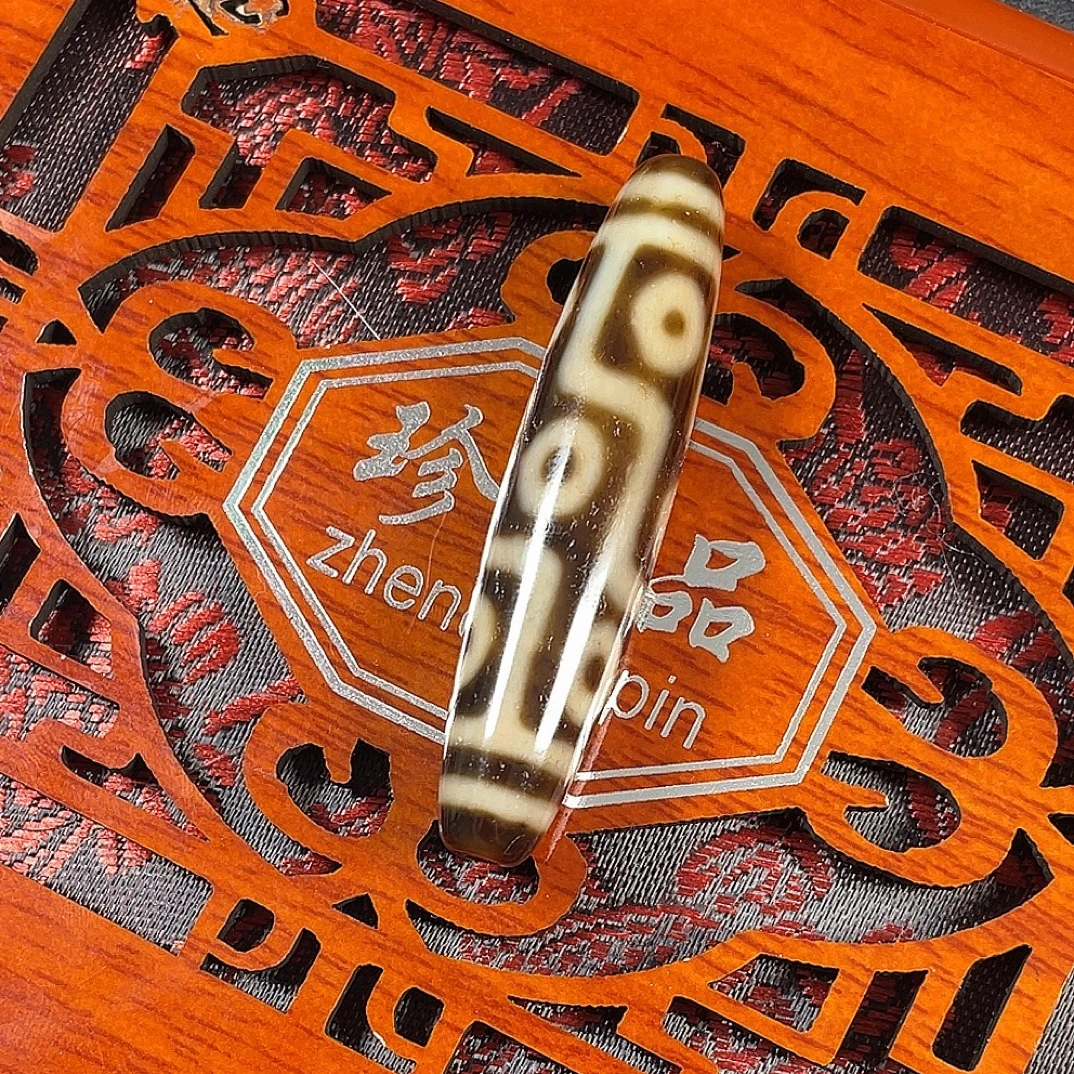 一代老台3A上肯大厂牙黄老料九眼天珠玛瑙吊坠时尚复古藏式百搭