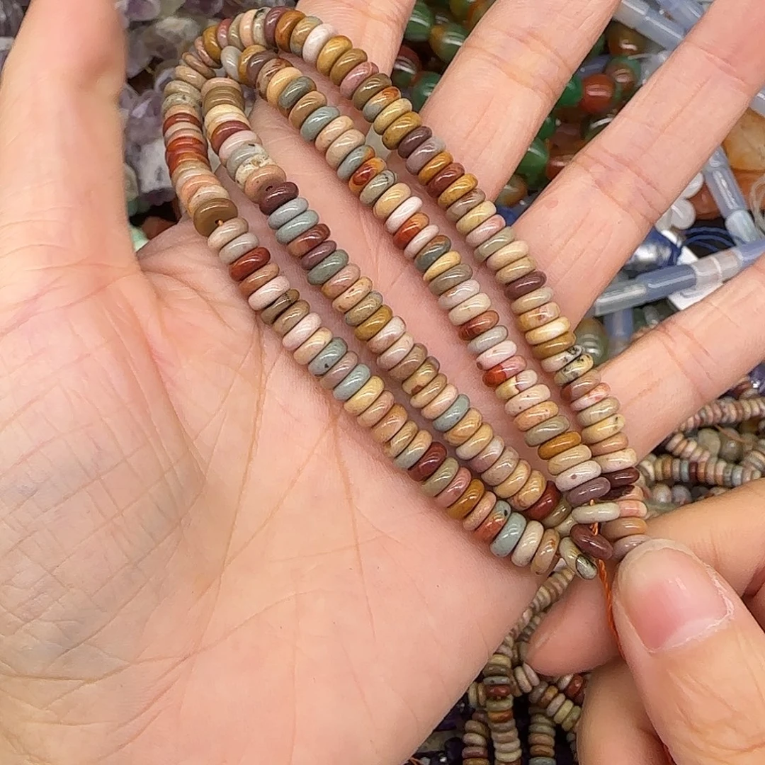 玛瑙/玉髓合金珠宝半成品阿拉善6mm算盘一条