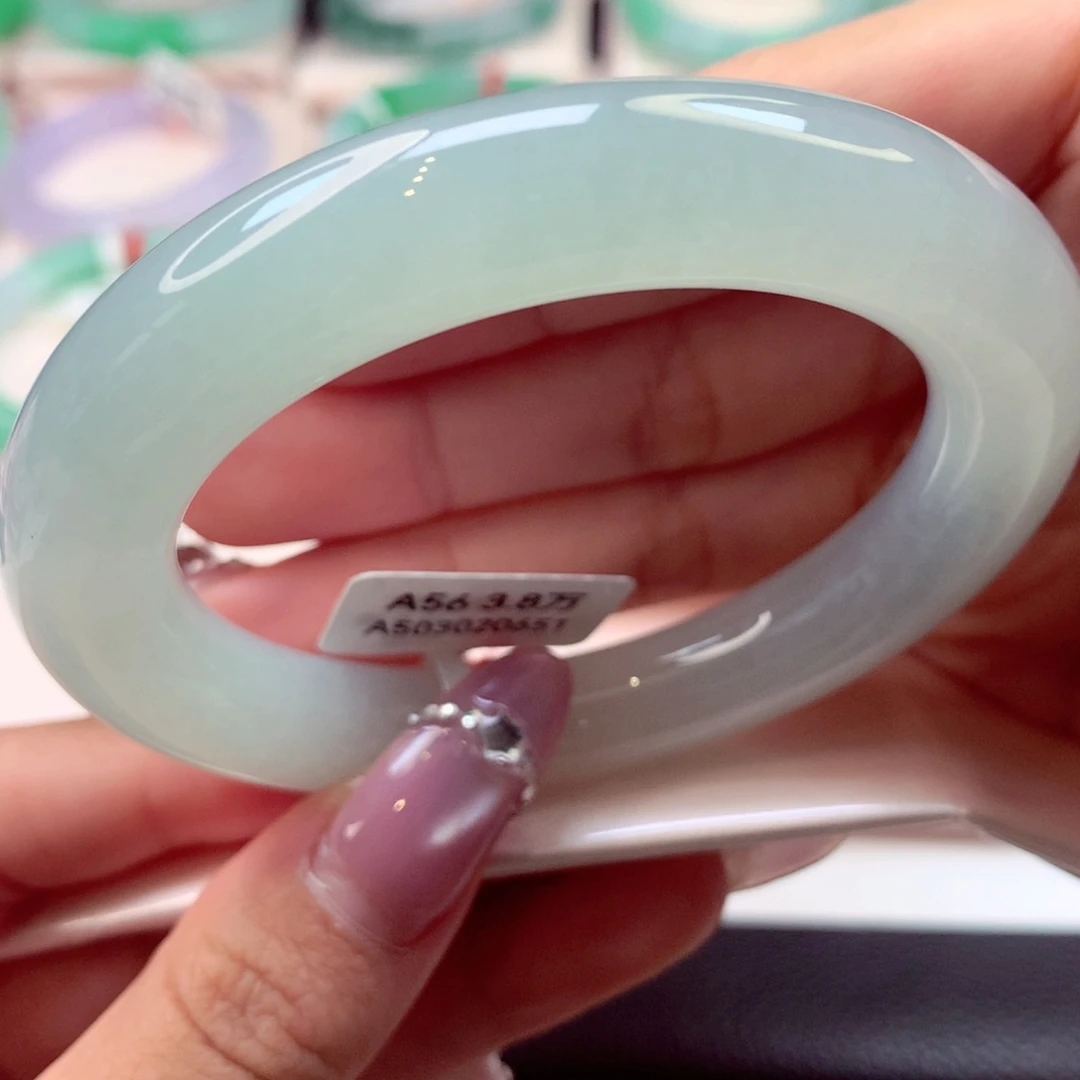 未镶嵌手镯翡翠圆条38号66