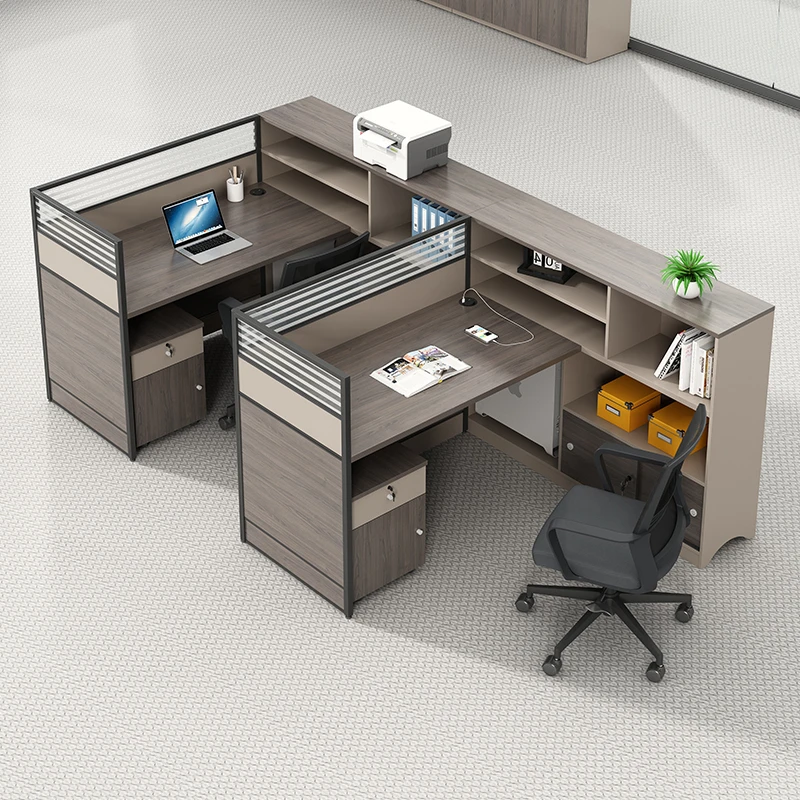 办公桌椅组合简约现代员工桌职员财务办公桌办公室双人工位卡座